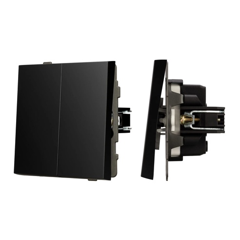 Механизм выключателя двухклавишный непроходной SWT-TENDO-MK02-PL-BK (230V, 10A) (Arlight, -)