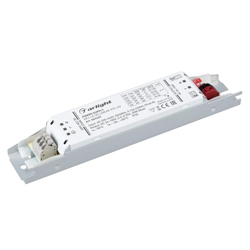 Блок питания ARJ-LG-20-LINEAR-PFC-HV (20W, 24-105V, 0.2-0.35A) (Arlight, IP20 Металл, 5 лет)