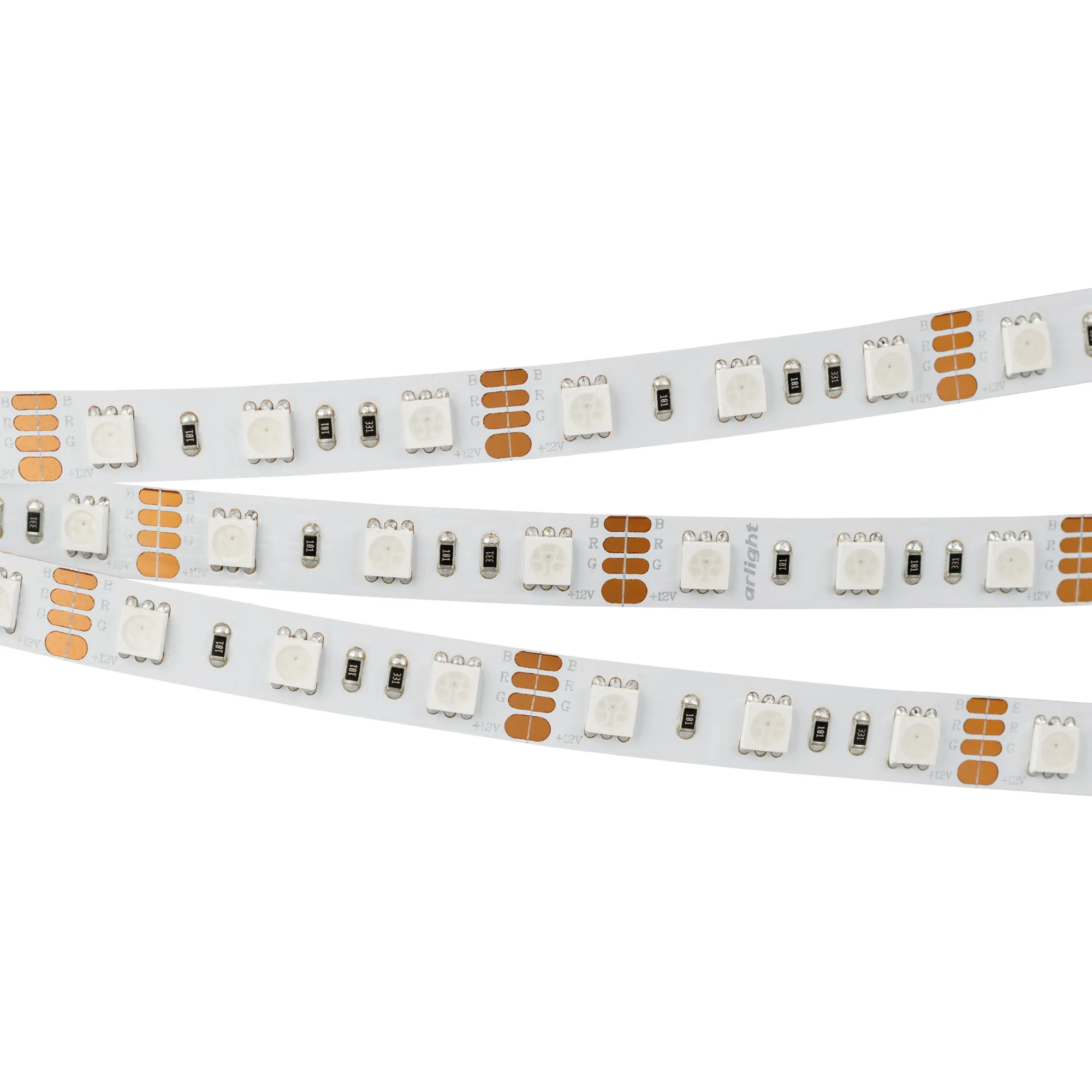 Лента светодиодная RT 2-5000 12V RGB 2x (5060, 300 LED, LUX) (Arlight, 14.4 Вт/м, IP20)