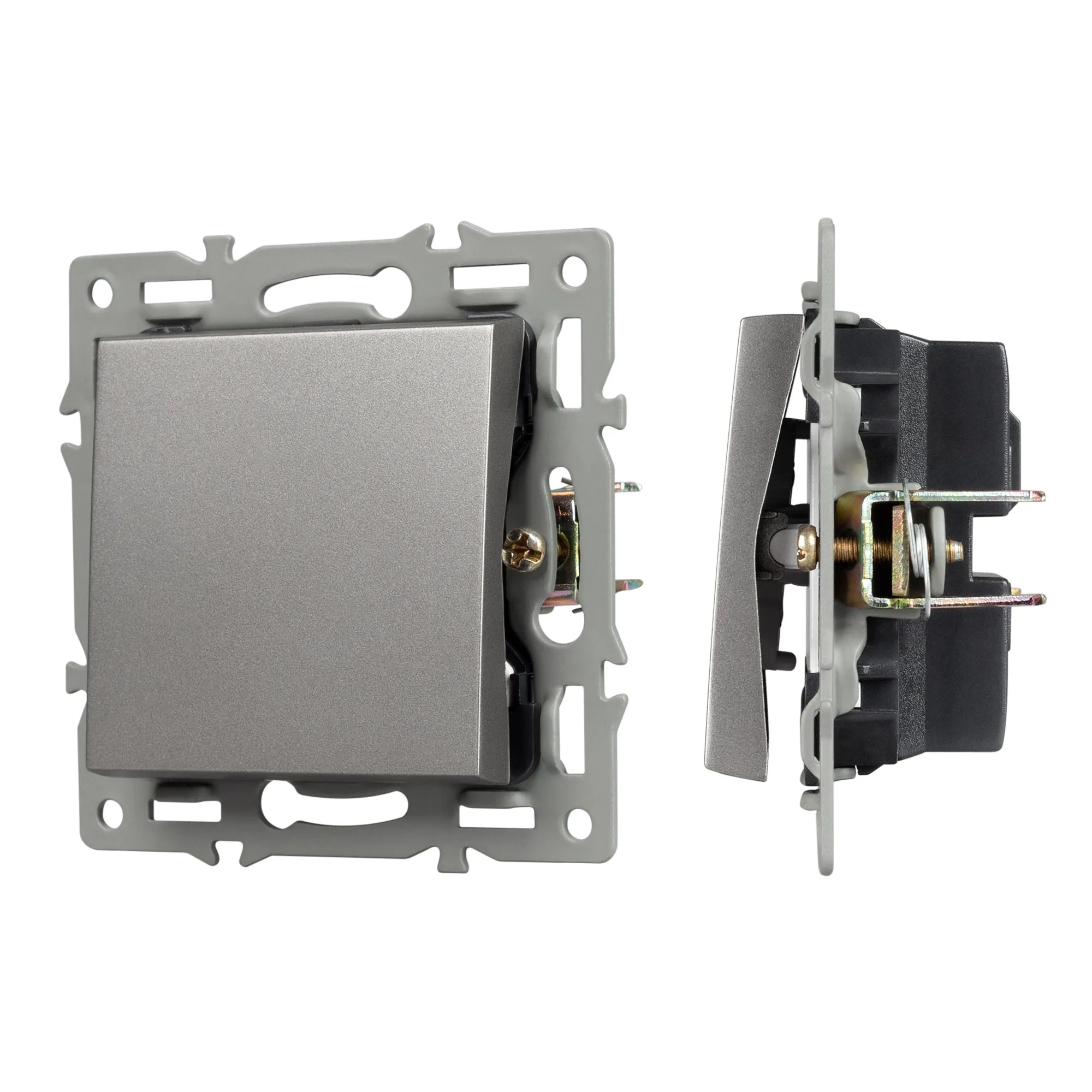 Механизм выключателя одноклавишный проходной SWT-MKP1-PL-GR (250V, 16A) (Arlight, -) - изображение товара