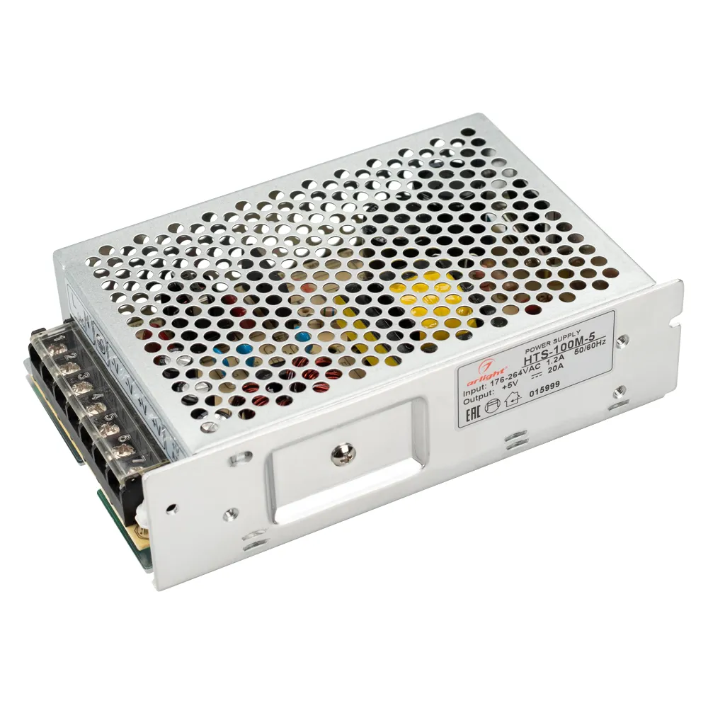 Блок питания HTS-100M-5 (5V, 20A, 100W) (Arlight, IP20 Сетка, 3 года) - изображение товара